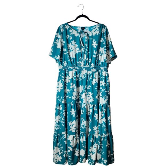 Torrid Studio Crepe De Chine Tie Neck Tiered Dress - Picture 5 of 12